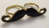 Anel Duplo Bigode - Preto